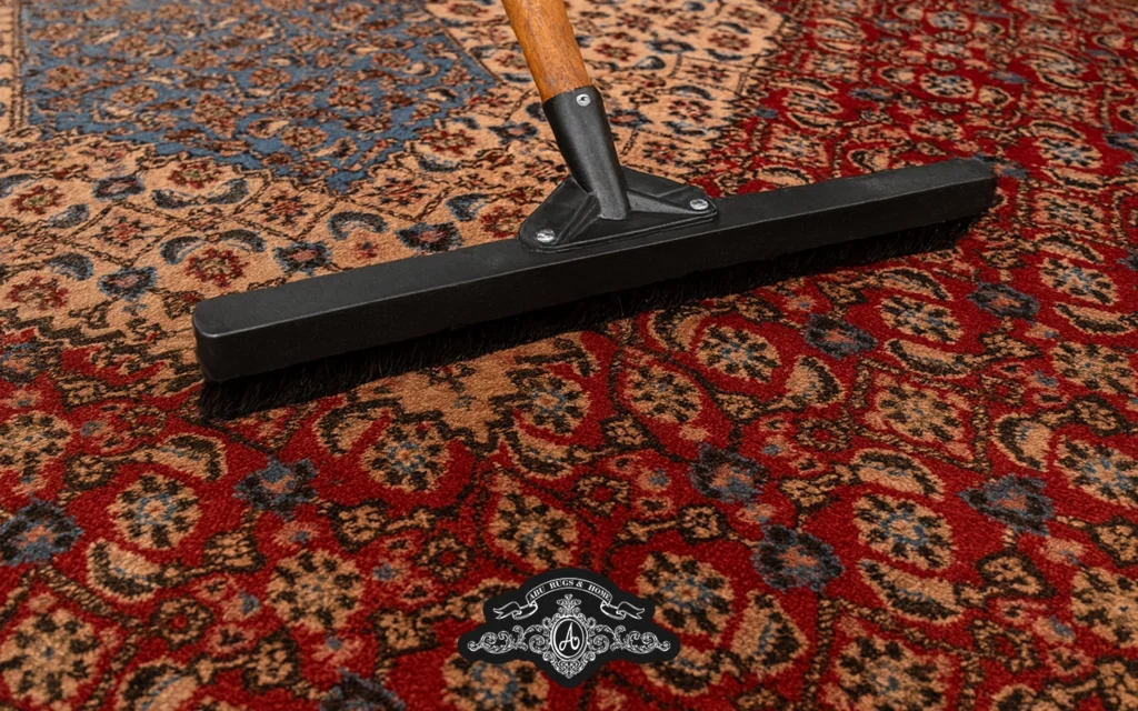 cleaning a rug